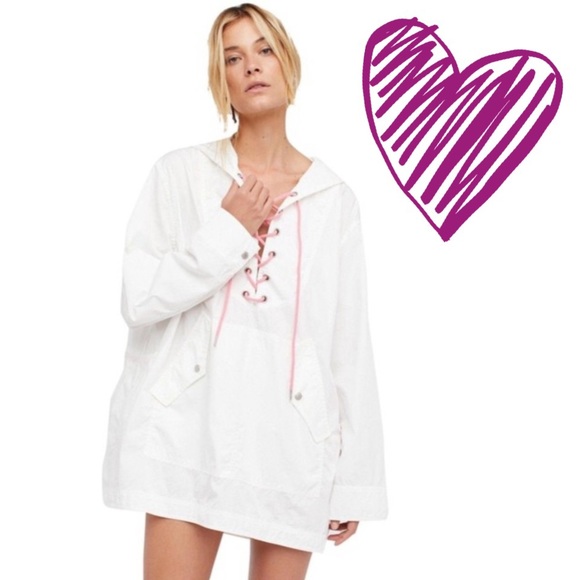 Free People Poplin Hooded Pullover M/L - Picture 8 of 8